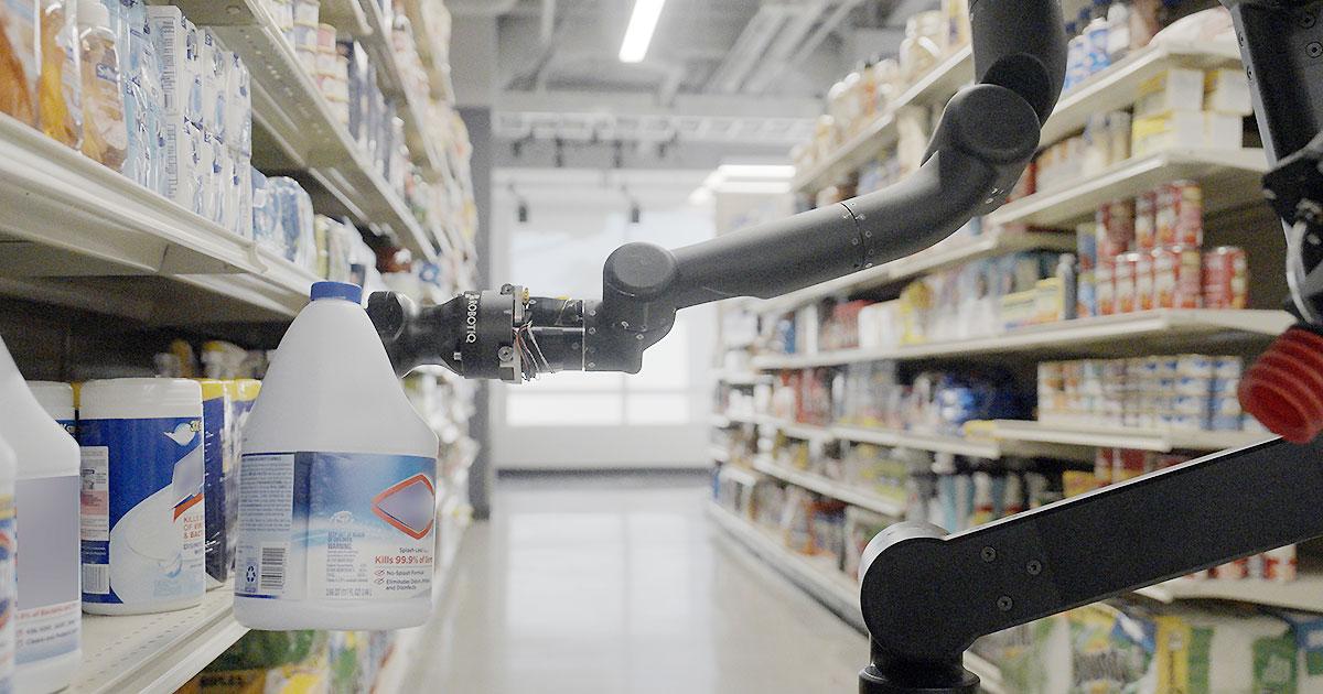 robot arm in grocery store