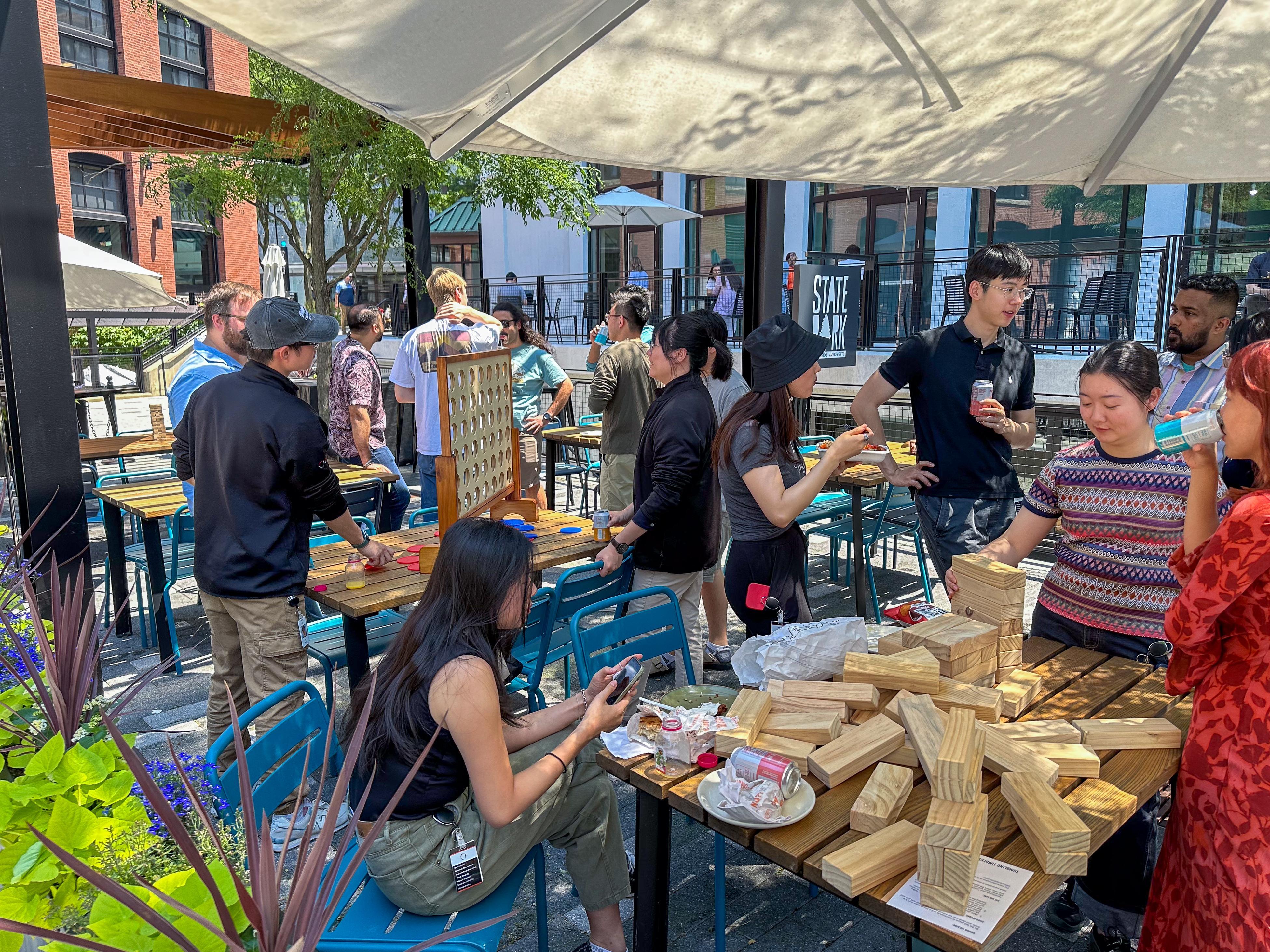 Interns playing games