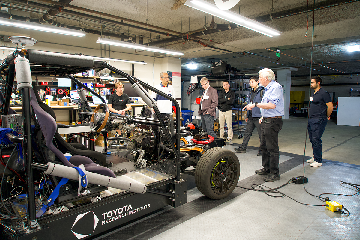 URP attendees in garage